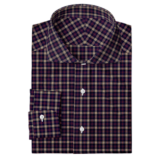 The Poplin  Decent Apparel Deep Purple Plaid Cutaway Barrel